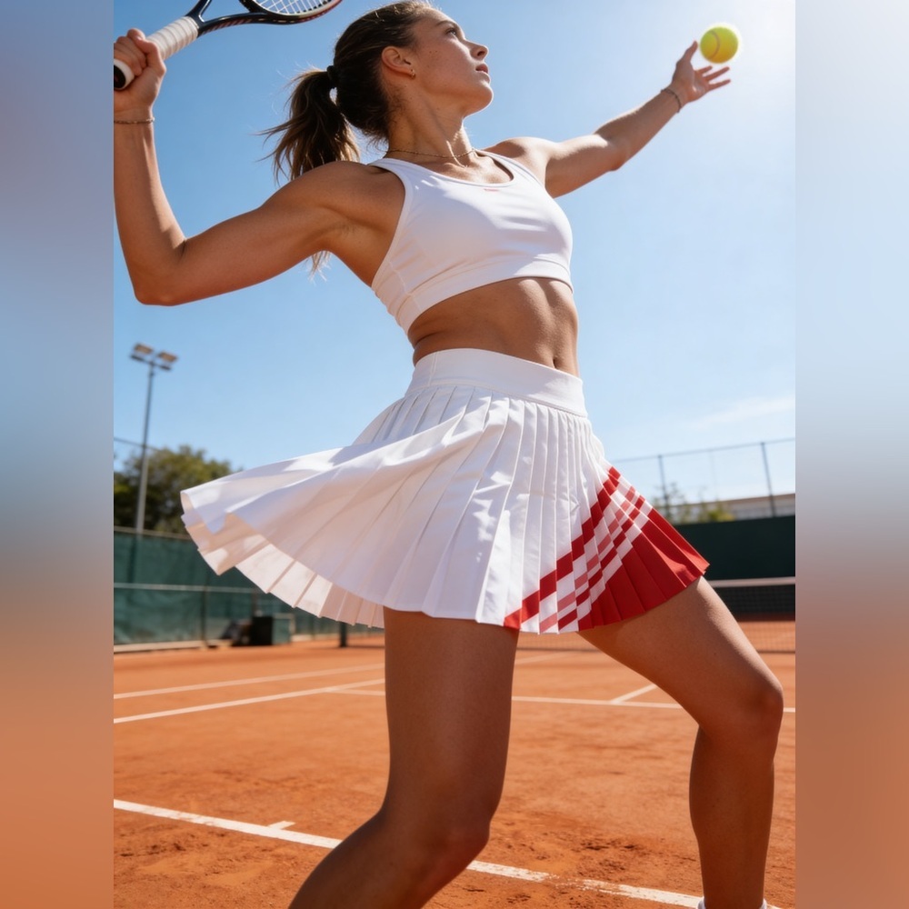 Athleta Match Point Pleated Colorblock Skort NWT XS
